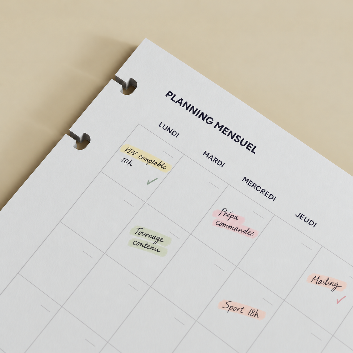 Planification mensuelle : astuces avec Mylibup