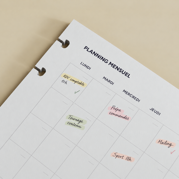 Planification mensuelle : astuces avec Mylibup