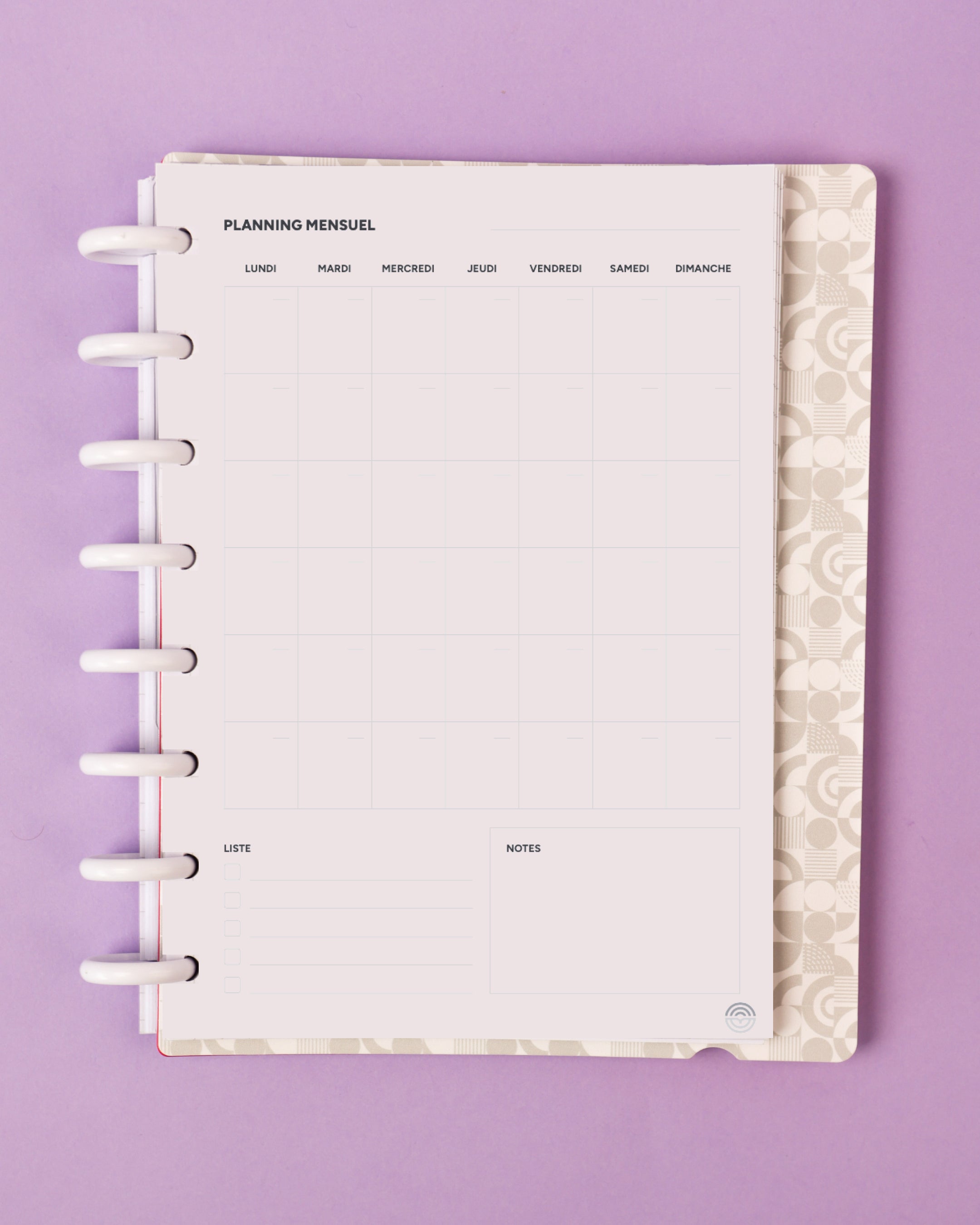 Planning mensuel - 25 feuilles