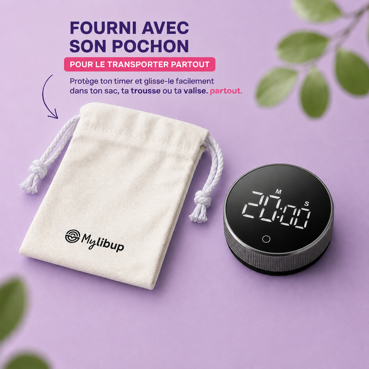 Timer de productivité - noir