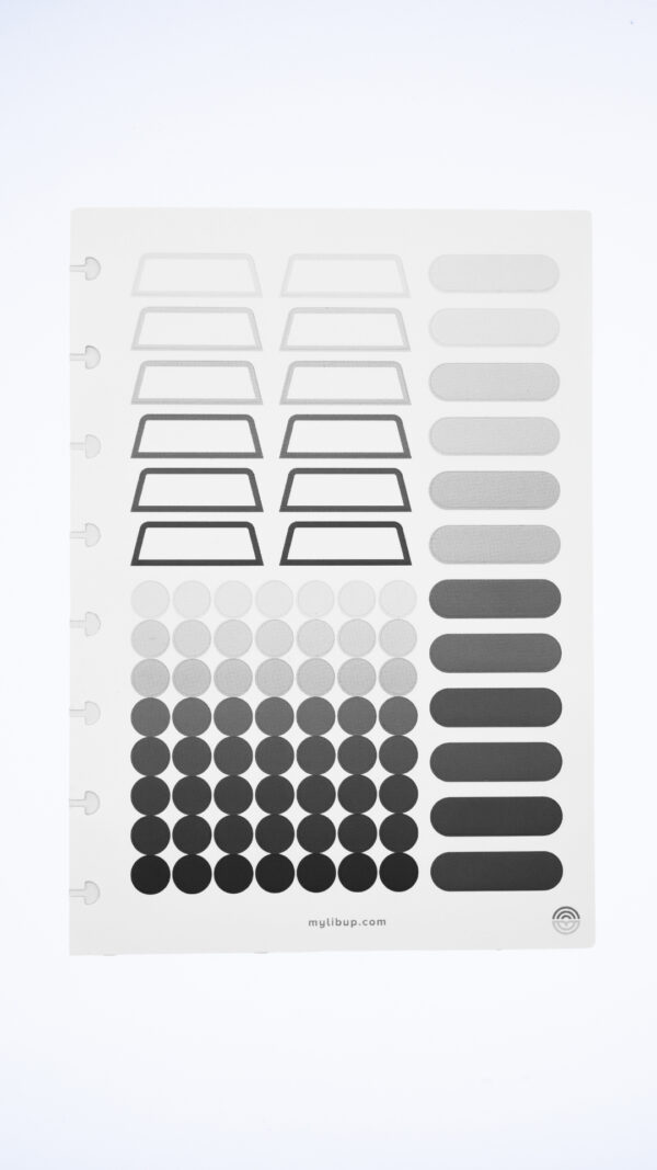 Planche d'étiquettes A5 gris